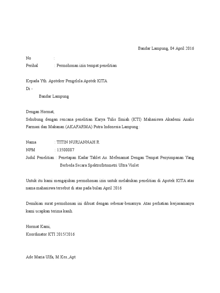 Surat Penelitian Apotek