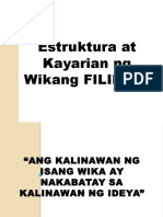Estruktura at Kayarian NG Wikang FILIPINO