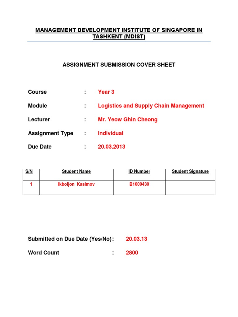 134515412LogisticsandSupplyChainManagementAssignment.pdf Supply