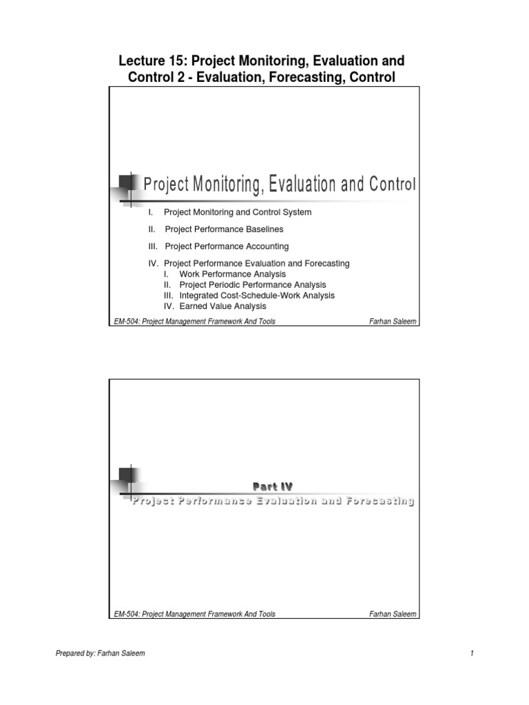 Project Monitoring and Control Techniques | PDF | Project Management ...