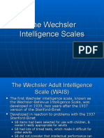 Lecture 15 - The Wechsler Intelligence Scales