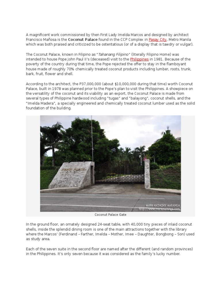 Coconut Palace PDF Philippines Government