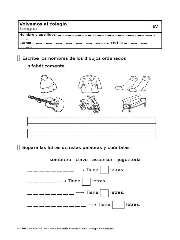 2º Lengua - Evaluacion 0 | PDF | Estudios de idiomas extranjeros | Arte