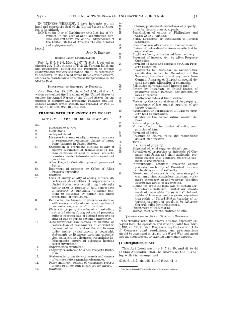Trading with the enemy act of 1917 pdf pdf