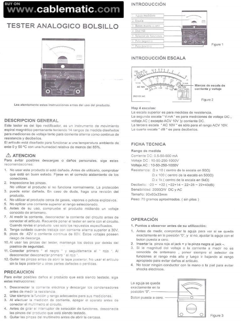 Manual Multimetro YX1000A PDF