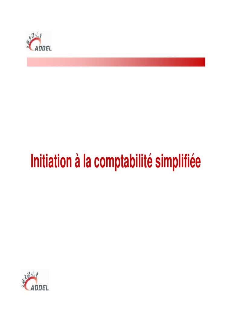 Initiation à la comptabilité simplifiée | PDF