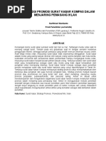 Download Strategi Promosi Surat Kabar Kompas Dalam Menjaring Pemasang Iklan by Nurfitriani Wardianto SN330944523 doc pdf
