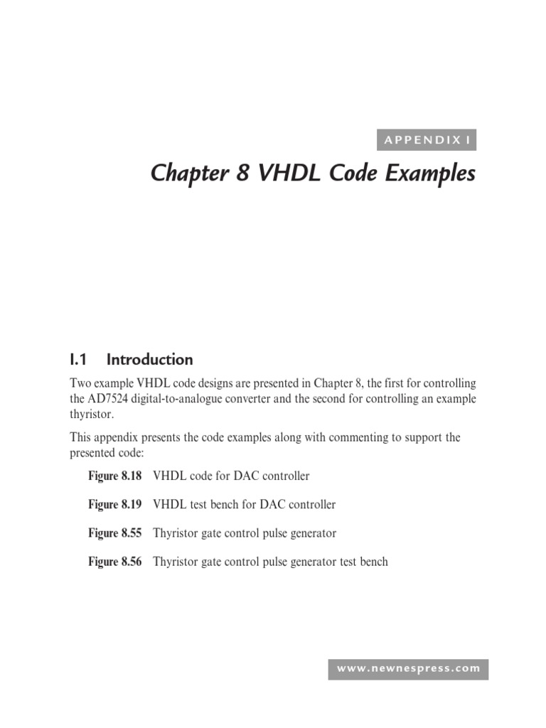 VHDL Code Examples and Test Benches for DAC Controller and Thyristor
