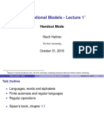 Computational Models - Lecture 1: Handout Mode