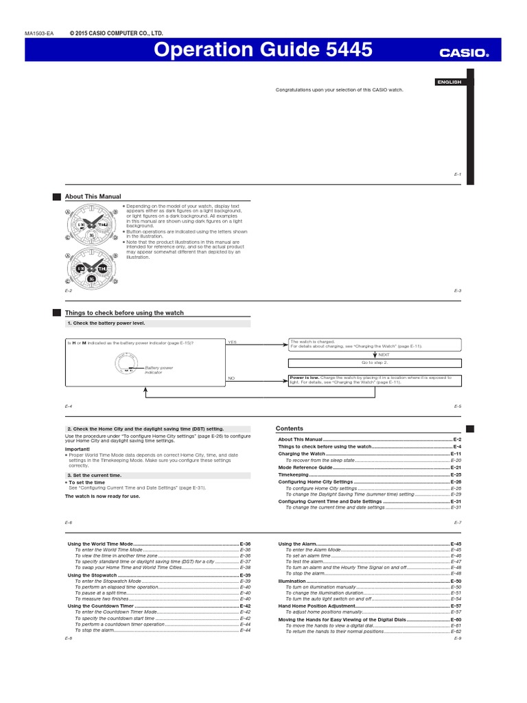 Casio GShock 5445 PDF Watch Daylight Saving Time