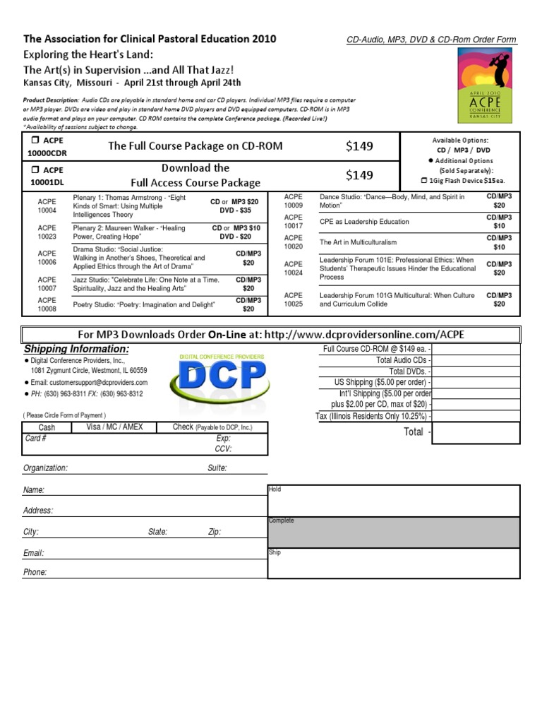 Updated ACPE Order Form | PDF