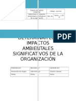 Determinar Los Impactos Ambientales Significativos de La Organización