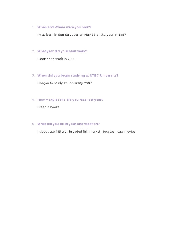 When And Where Were You Born Pdf