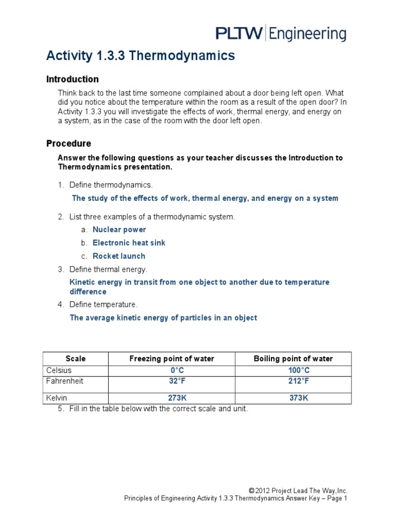 1 3 3 thermodynamics doc pltw | Temperature | Heat Capacity