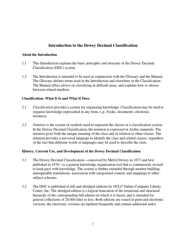 Dewey Decimal System | PDF