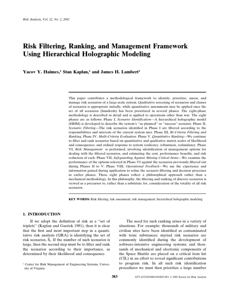 Metode Risk Ranking PDF | PDF | Risk | System