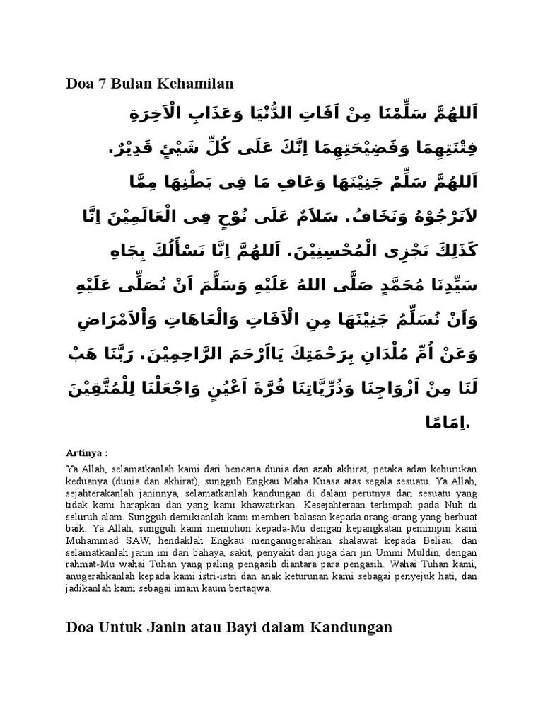 Doa 7 Bulan Kehamilan