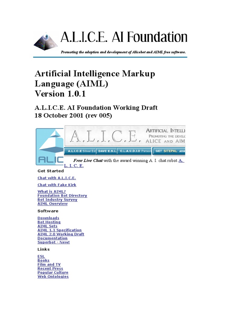 What Is Alice Aiml? _ What is AIML (Artificial Intelligence Markup ...