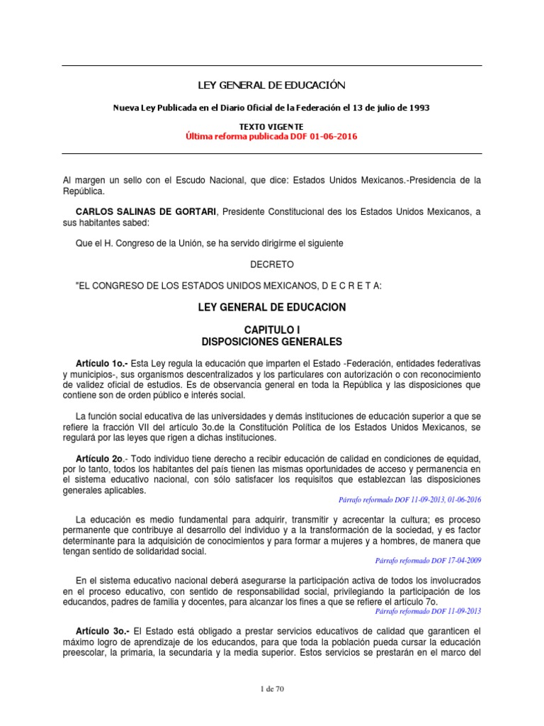 Ley General Educacion PDF | PDF | Educación de la primera infancia ...