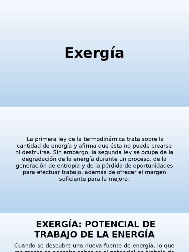 Definición y Ejemplos de Exergía | PDF | Ejercicio | Entropía