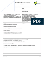 Classroom Observation Template - Twenty Fourth of October Persuasive