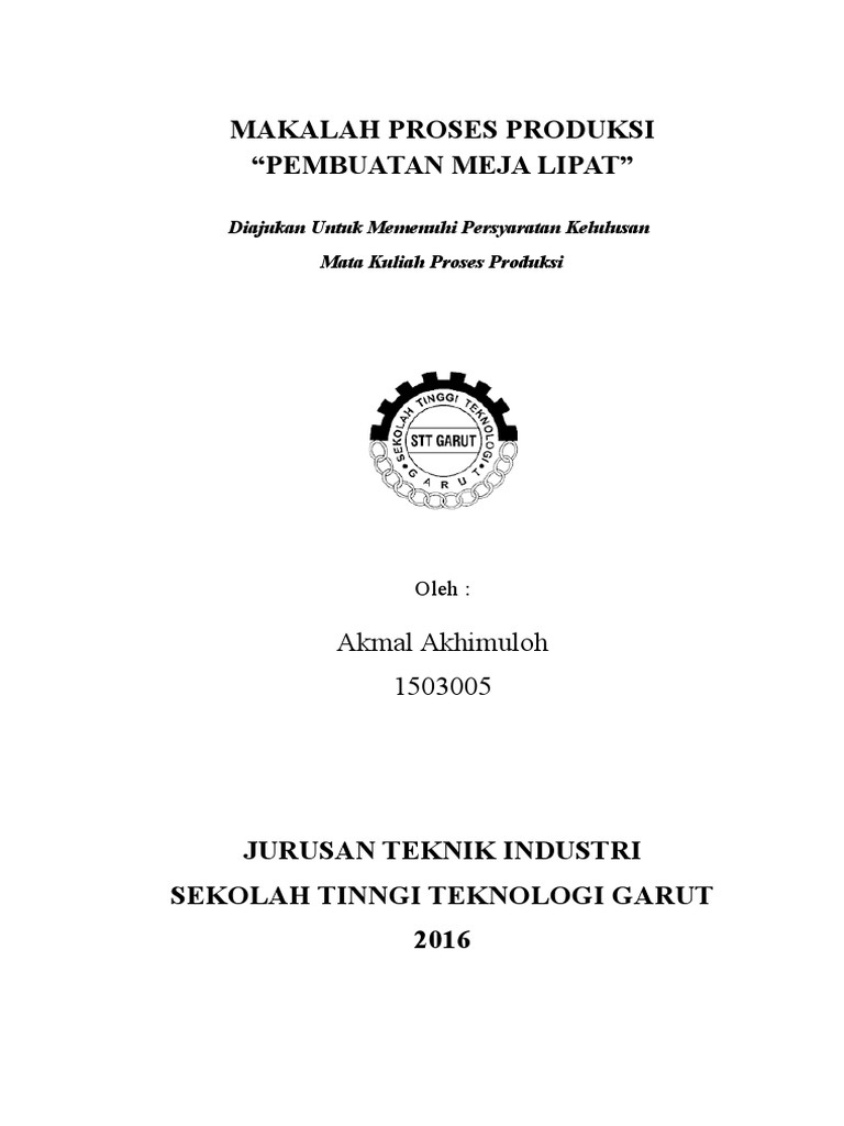 Contoh Makalah Proses Manufaktur Makalah Lengkap