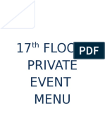 NEW 17th FLOOR Private Event Menu