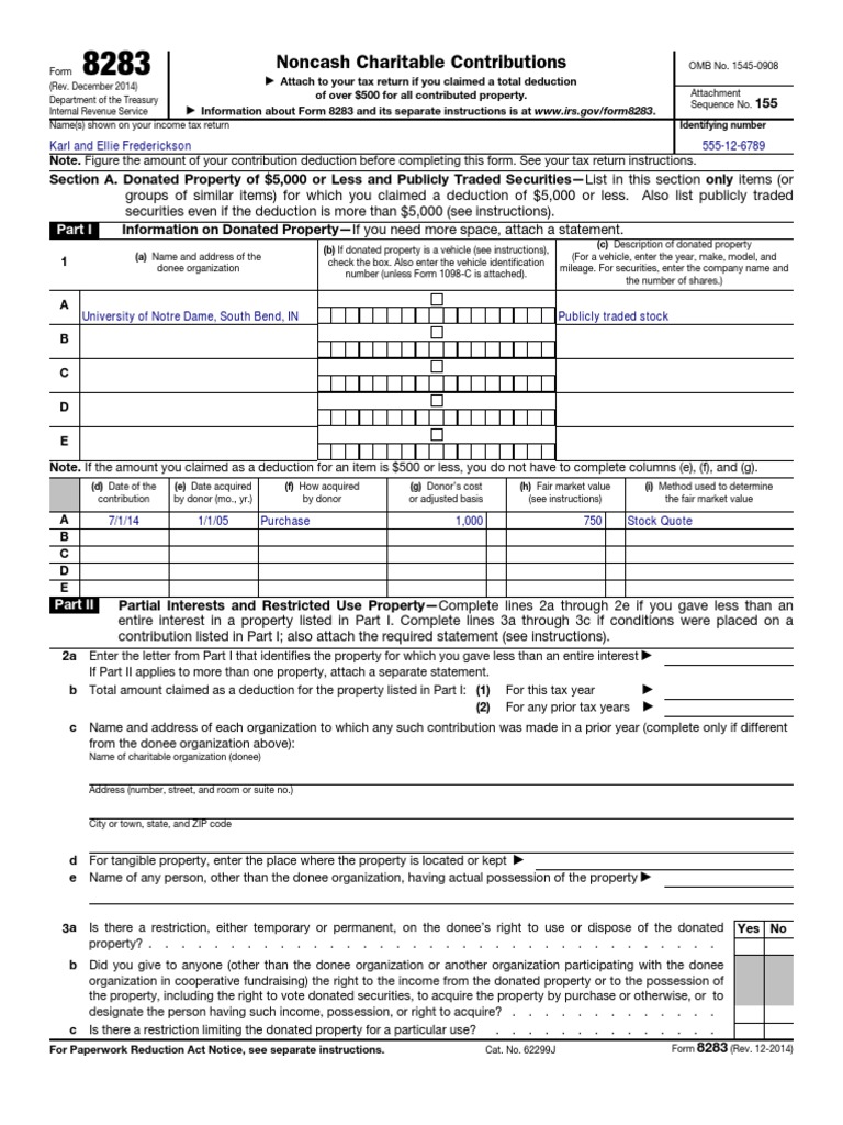 Individual Tax Return Problem 2 Form 8283 Real Estate Appraisal Tax