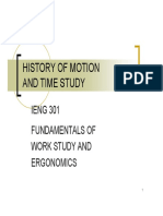 History of Motion and Time Study