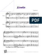Alouette Piano Duet PDF
