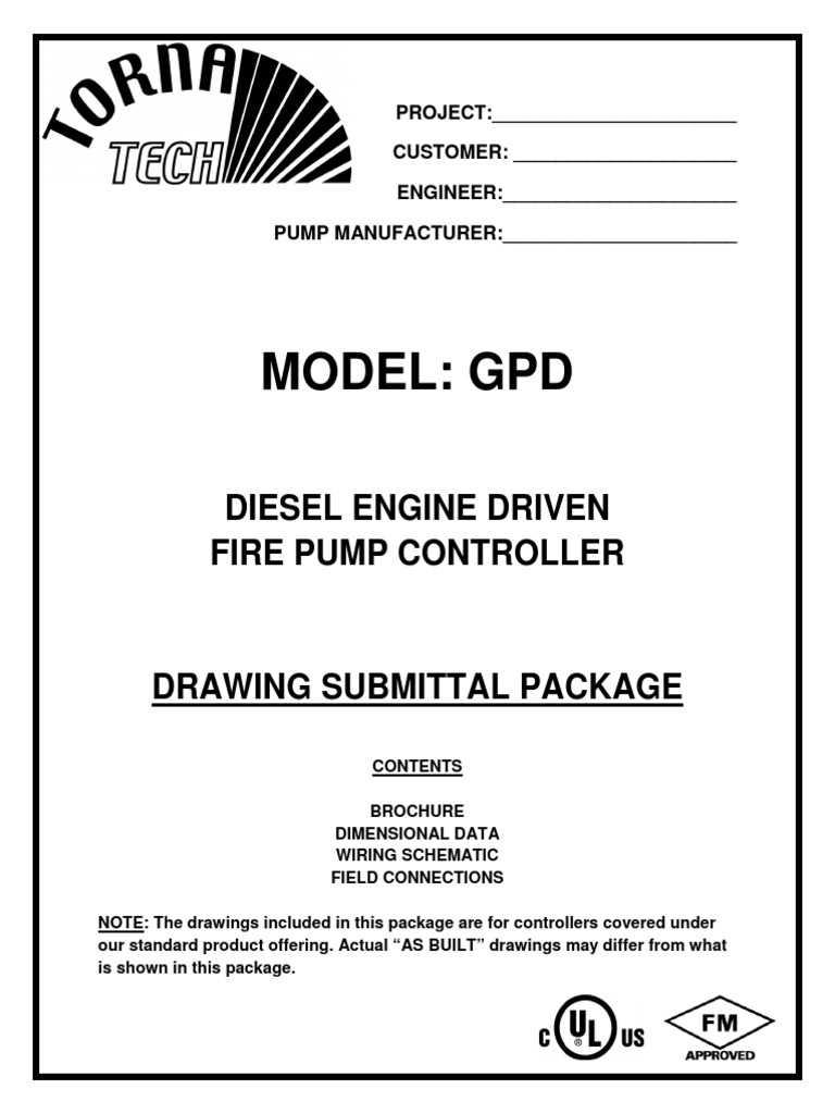 Tornatech GPD Diesel Fire Pump Controller | PDF | Switch | Diesel Engine