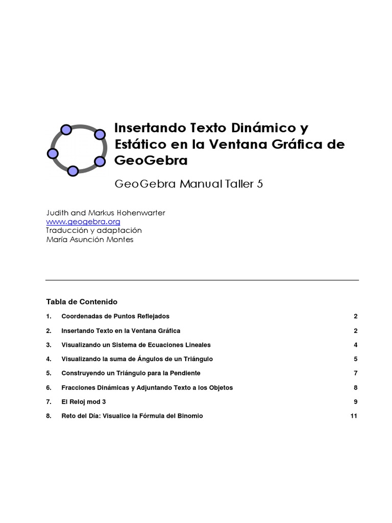 Manual - 5 Geogebra | PDF | Ventana (informática) | Línea (geometría)