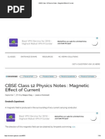 CBSE Class 12 Physics Notes - Magnetic Effect of Current