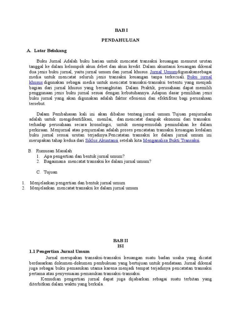 Makalah Tentang Jurnal Umum