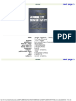 Steven Taylor Anxiety Sensitivity Theory, Research, And Treatment of the Fear of Anxiety Personality and Clinical Psychology Series 1999