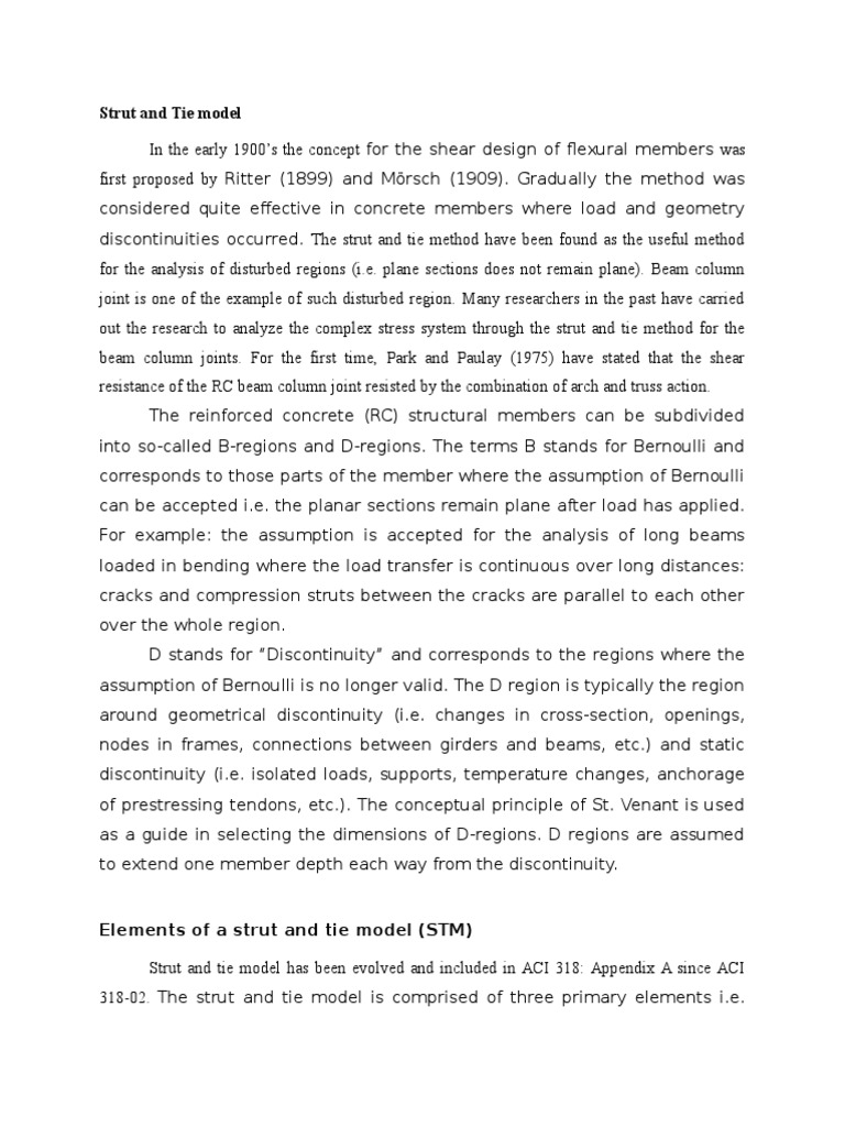 Strut and Tie Model in Structural Design | PDF | Stress (Mechanics ...