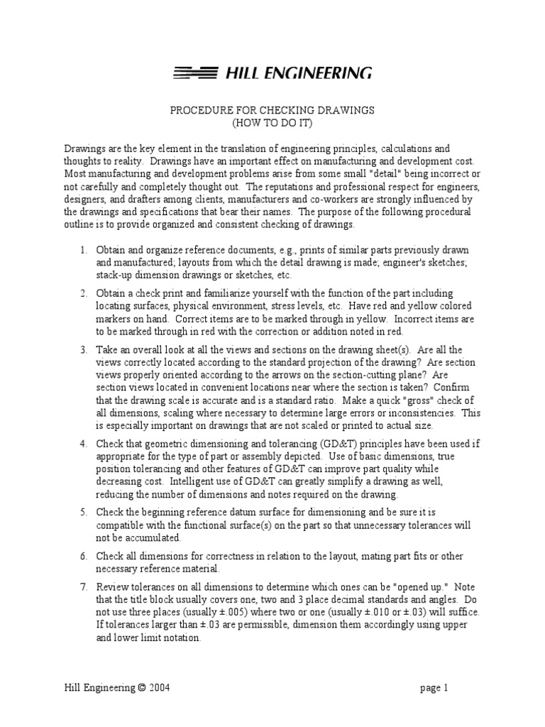How To Check A Drawing PDF | PDF | Drawing | Engineering Tolerance
