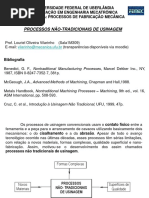 Processos Não Tradicionais de Usinagem