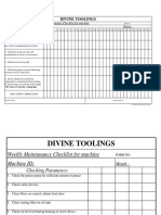 Daily Maintanance Checklist For Machine