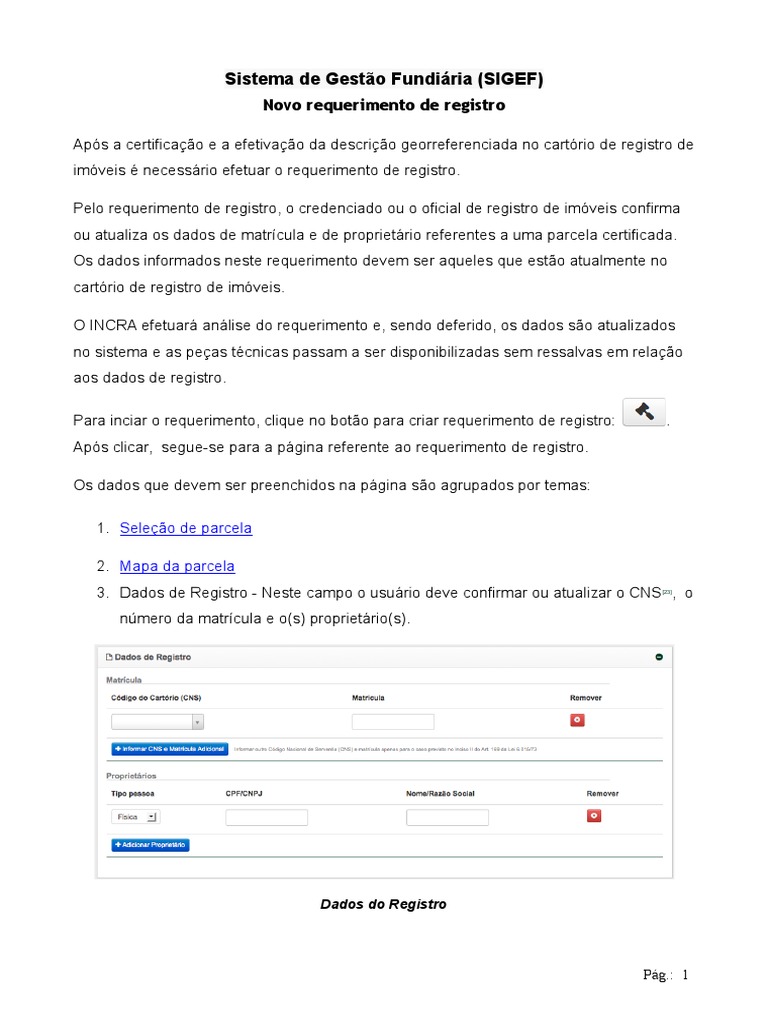 Manual Sigef | PDF | Interfaces gráficas do usuário | Mapa