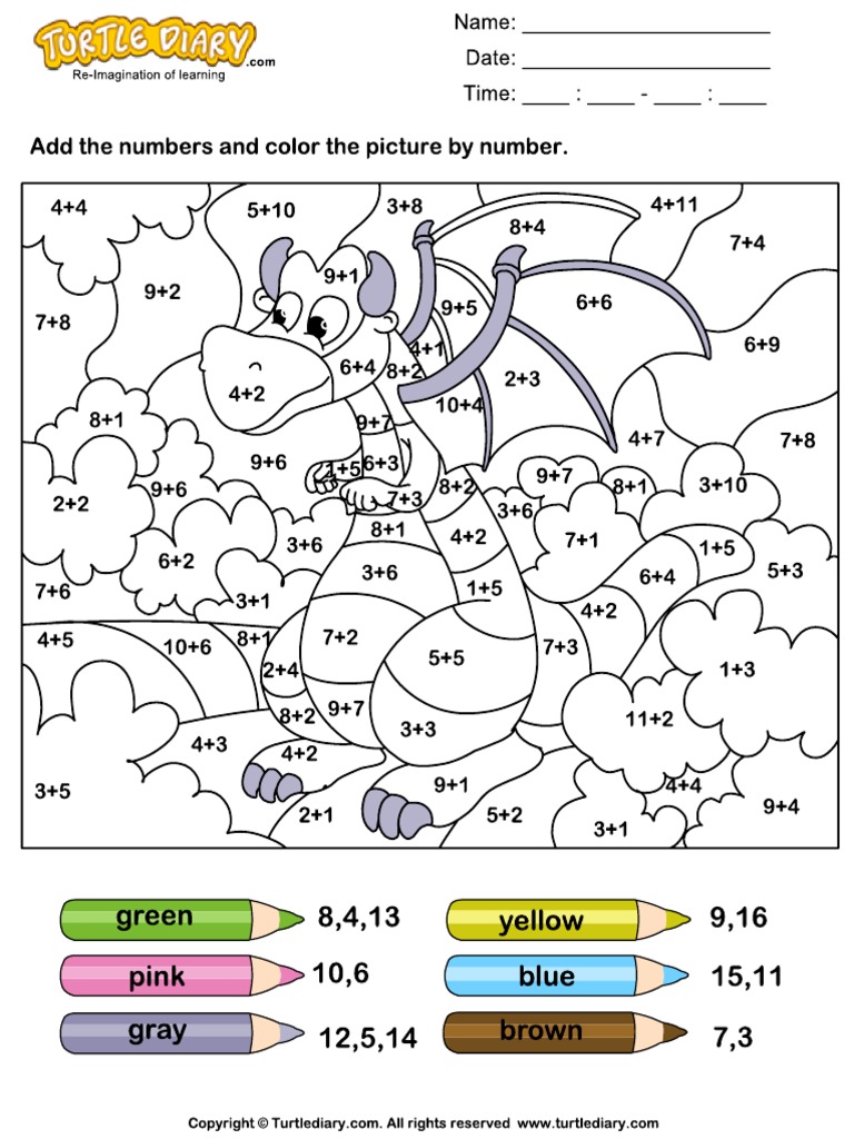 Add and Color According To Given Color Key PDF | PDF