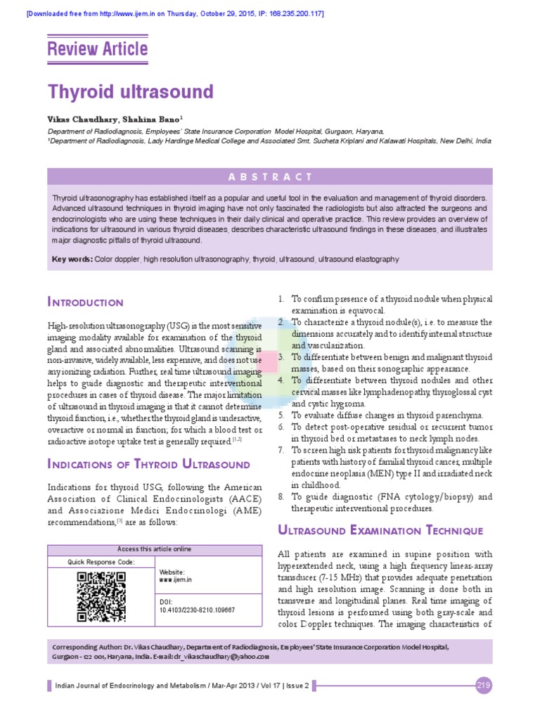 Thyroid Ultrasound | PDF | Thyroid | Medical Ultrasound