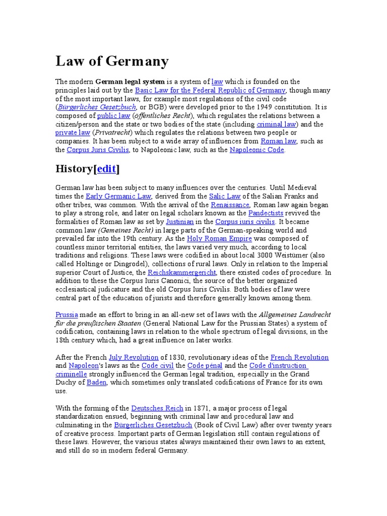 Law of Germany Public Sphere Political Science