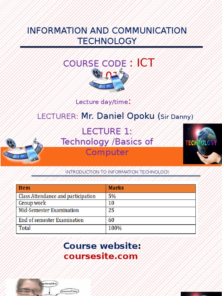 ICT101 Lecture 1 Introduction | PDF | Personal Computers | Mobile Phones