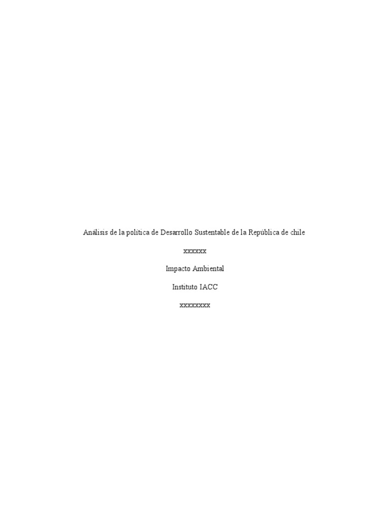 Política de Desarrollo Sustentable en Chile | PDF | Sustentabilidad ...
