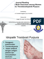 Journal Reading Pregnancy and Birth Outcomes Among Women With Idiopathic Thrombositopenik Purpura