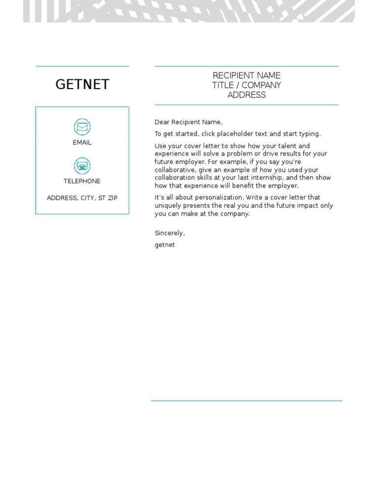 Getnet Cover Letter Guide | PDF
