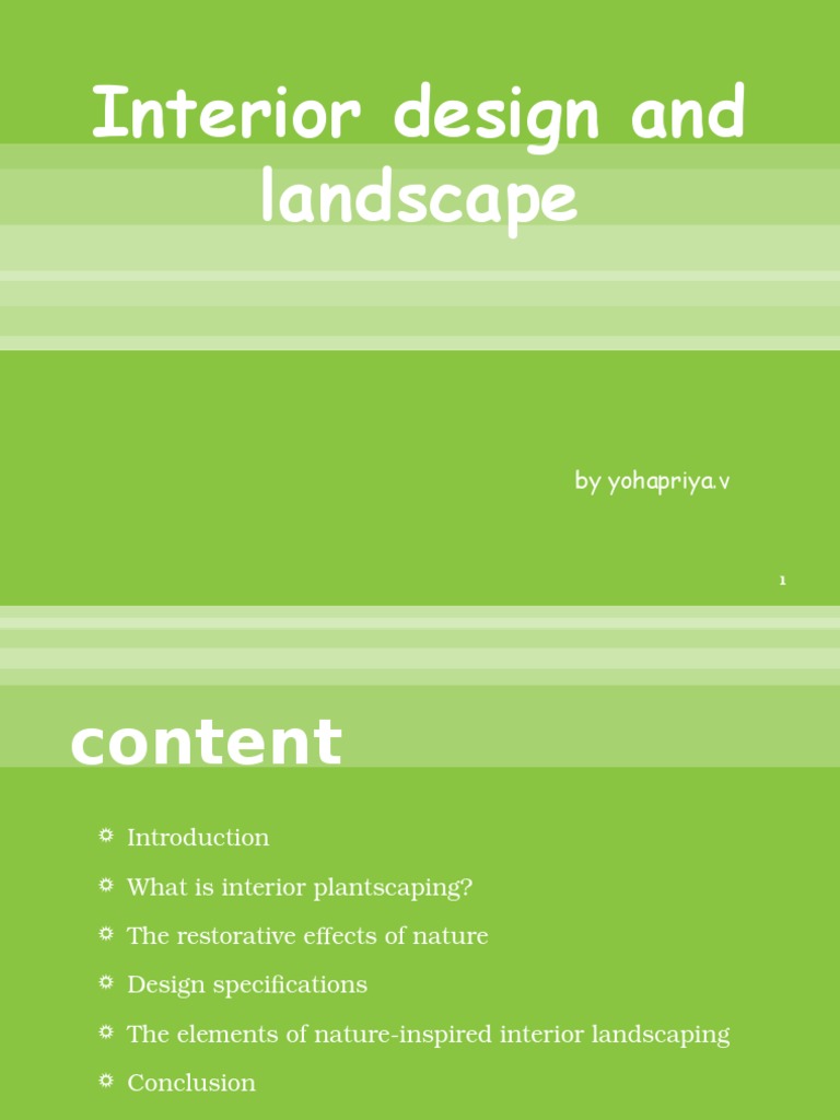 Interior Landscape Design Essentials | PDF | Odor | Trees