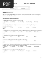 Chemistry Midterm 1 Practice With Answers