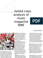 Detailed Class Analysis of Music Magazine NME: by Evie Holmes